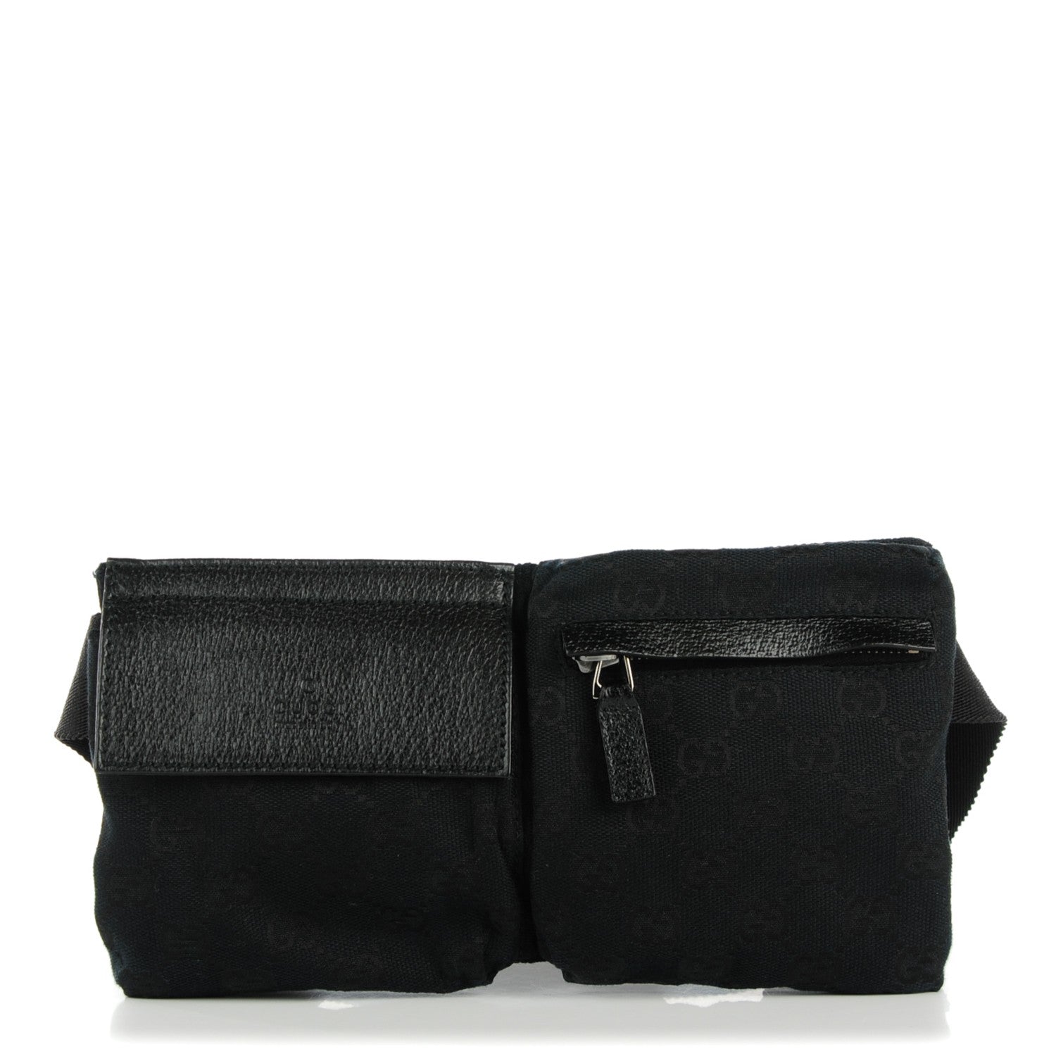 Gucci GG Monogram Double Pocket Belt Bag Black 1 of 7