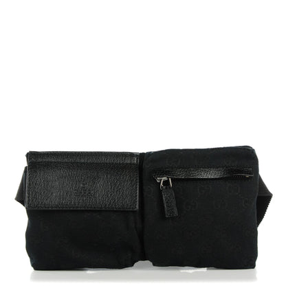 Gucci GG Monogram Double Pocket Belt Bag Black 1 of 7