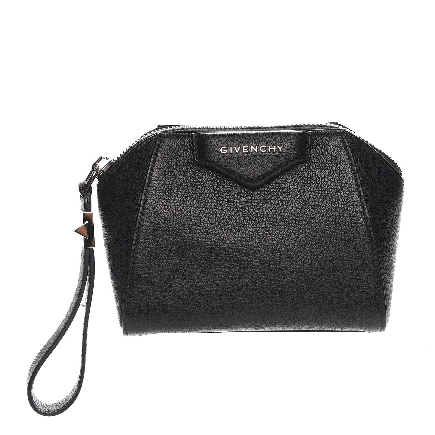 Sugar Goatskin Small Antigona Beauty Wristlet Black
