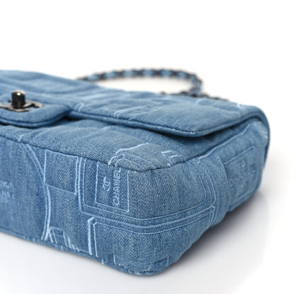 Chanel Denim Embroidered Medium Perfume Bottle Flap Light Blue 9 of 9