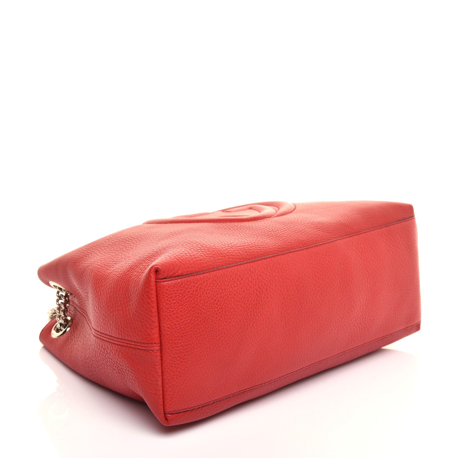 Gucci Pebbled Calfskin Medium Soho Chain Shoulder Bag Tabasco Red 4 of 9