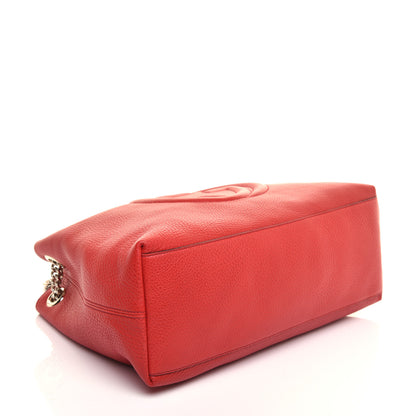 Gucci Pebbled Calfskin Medium Soho Chain Shoulder Bag Tabasco Red 4 of 9