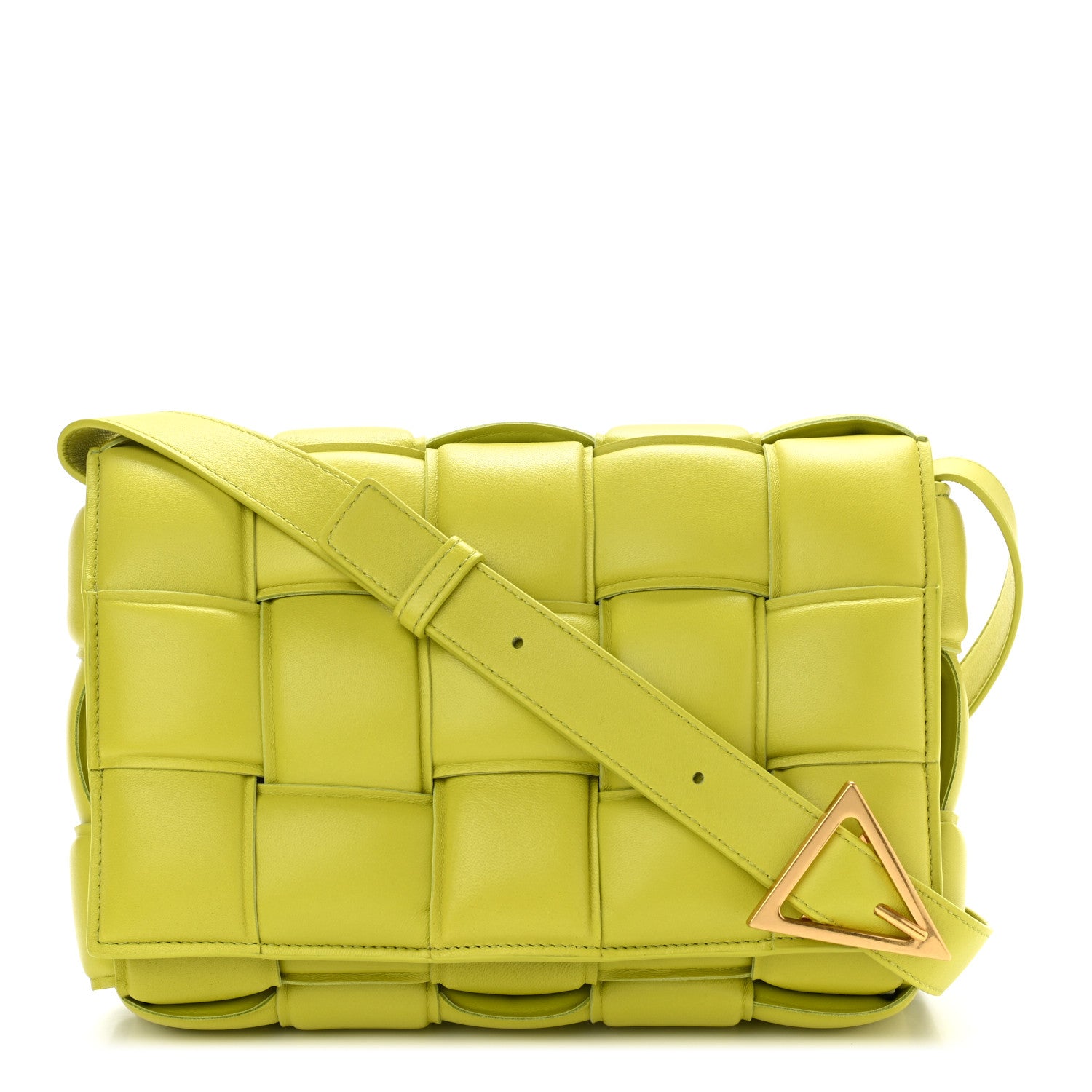 Bottega Veneta Nappa Maxi Intreccio Padded Cassette Crossbody Bag Lime 1 of 10