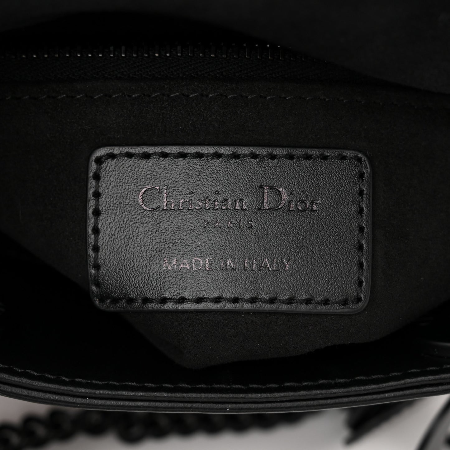 Calfskin Diamond Cannage Mini Lady Dior Black