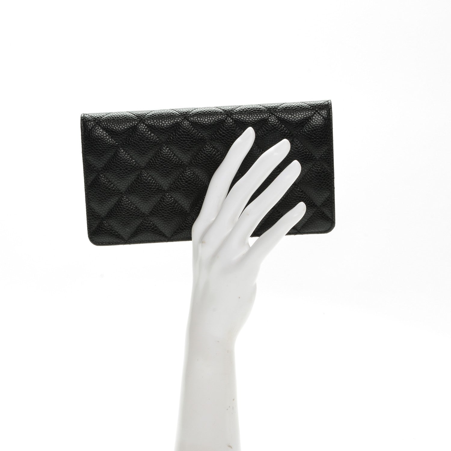 Chanel Caviar Quilted Yen Wallet Black 2 of 8