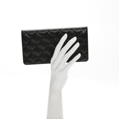 Chanel Caviar Quilted Yen Wallet Black 2 of 8