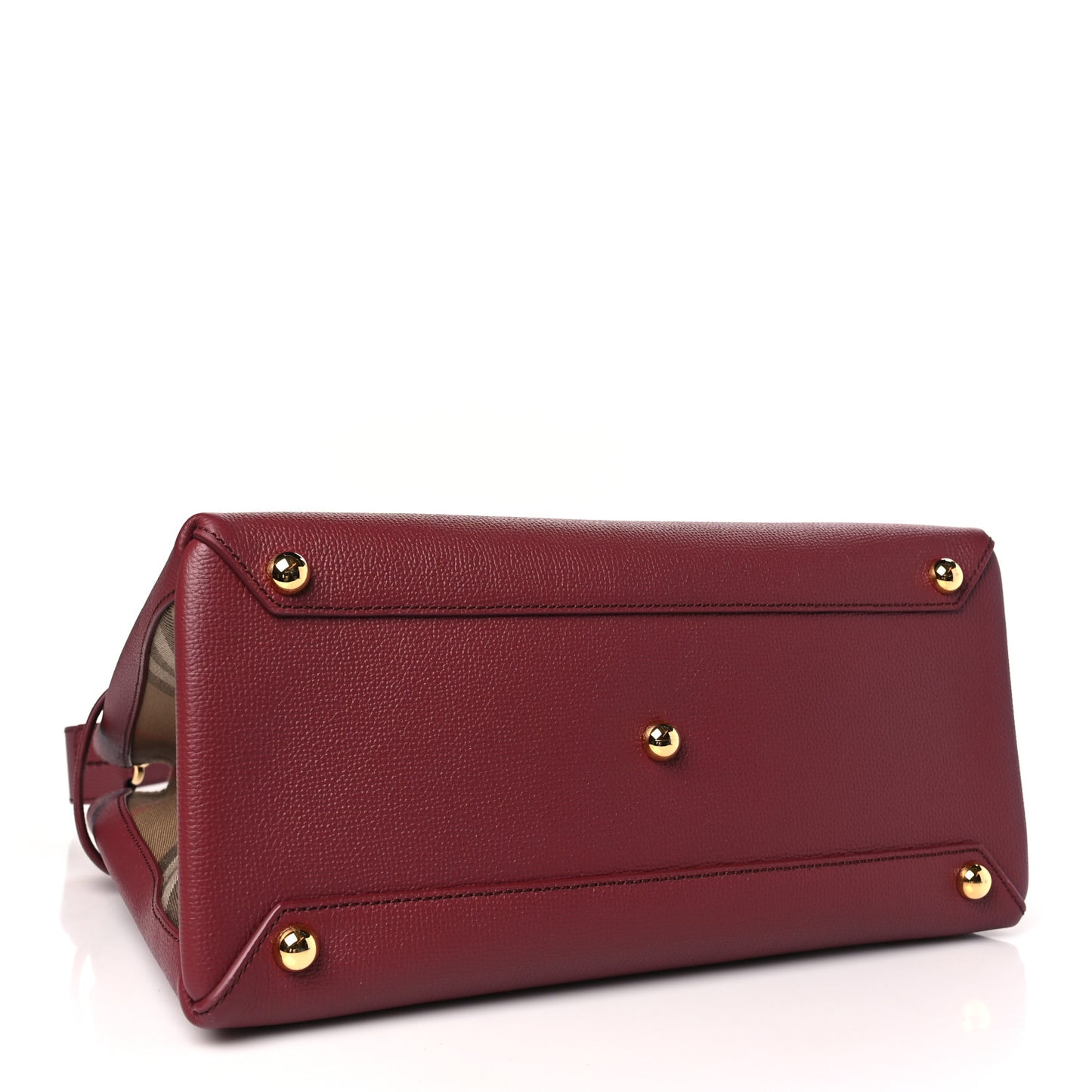 Grainy Calfskin House Check Medium Banner Tote Mahogany Red