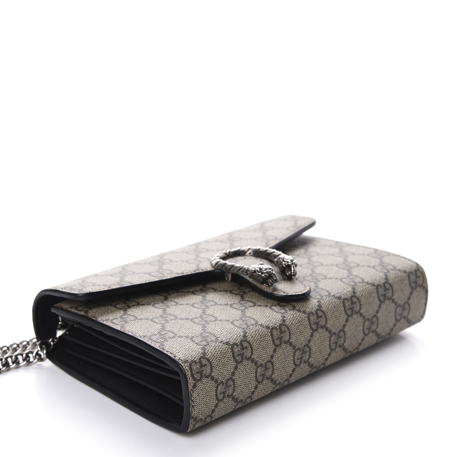 Gucci GG Supreme Monogram Mini Dionysus Chain Wallet Beige Black 4 of 11
