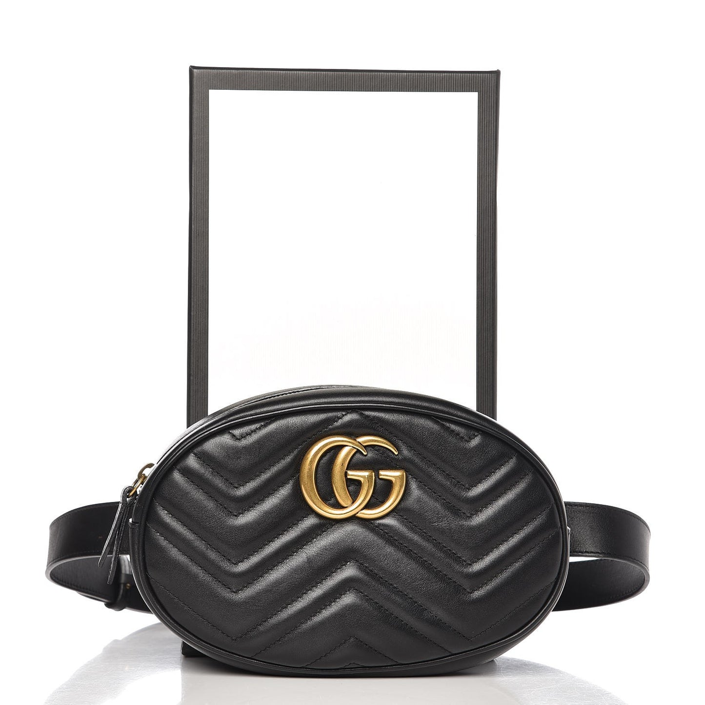 Calfskin Matelasse GG Marmont Belt Bag 85 34 Black