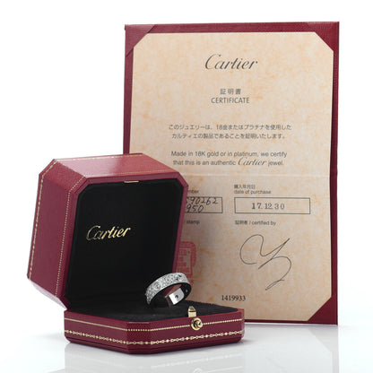 Cartier 18K White Gold Diamond 6.5mm LOVE Paved Ring 62 10 5 of 5