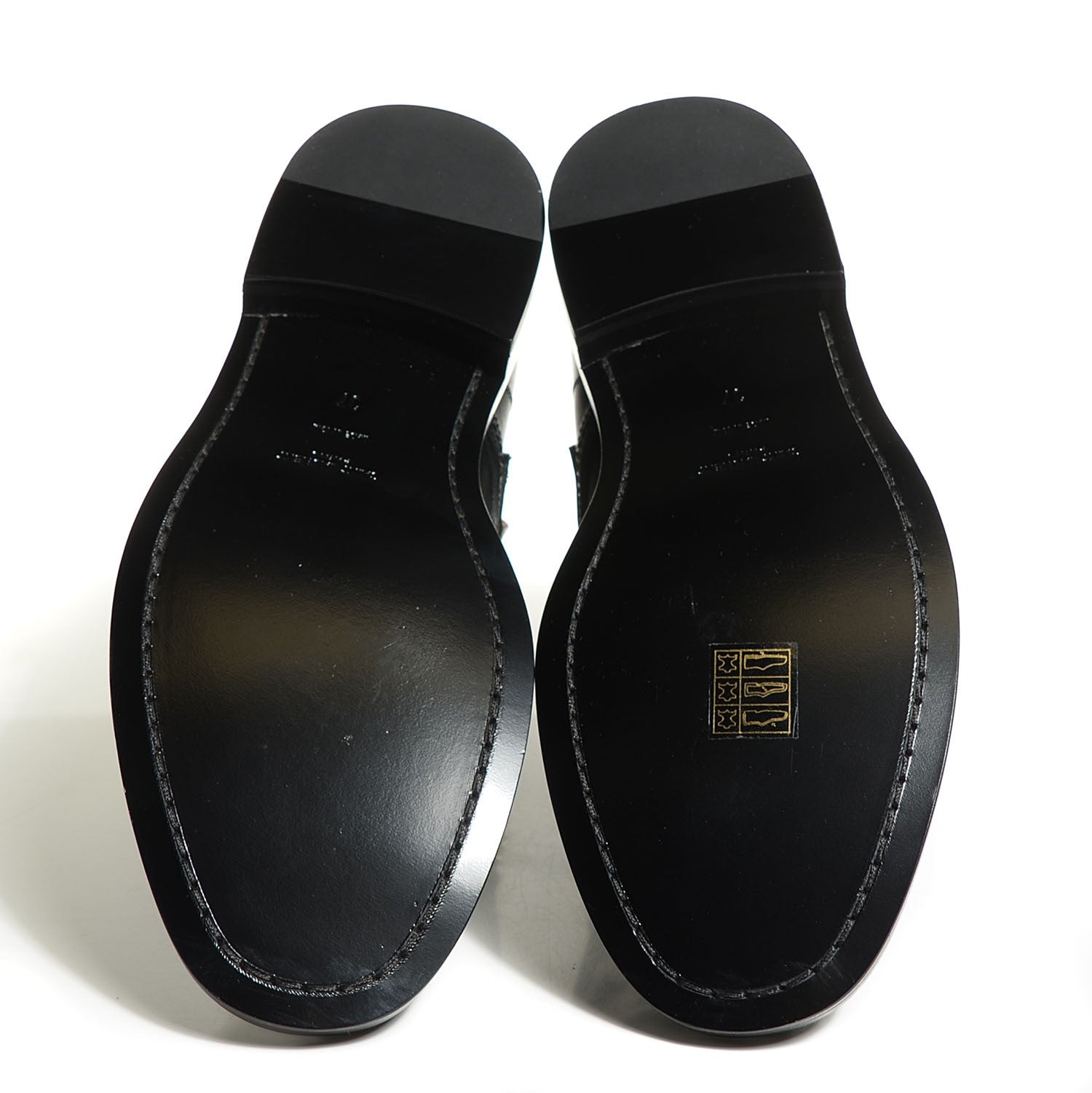 Saint Laurent Smooth Calfskin Studded Strap Ranger Boots 37 Black 5 of 8