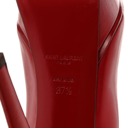 Saint Laurent Seta Calfskin Tribute 105 Platform Pumps 37.5 Rouge Orient 6 of 8