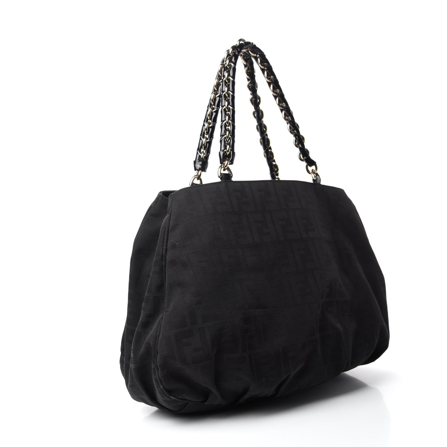 Fendi Zucca Enamel Mia Tote Black 3 of 9