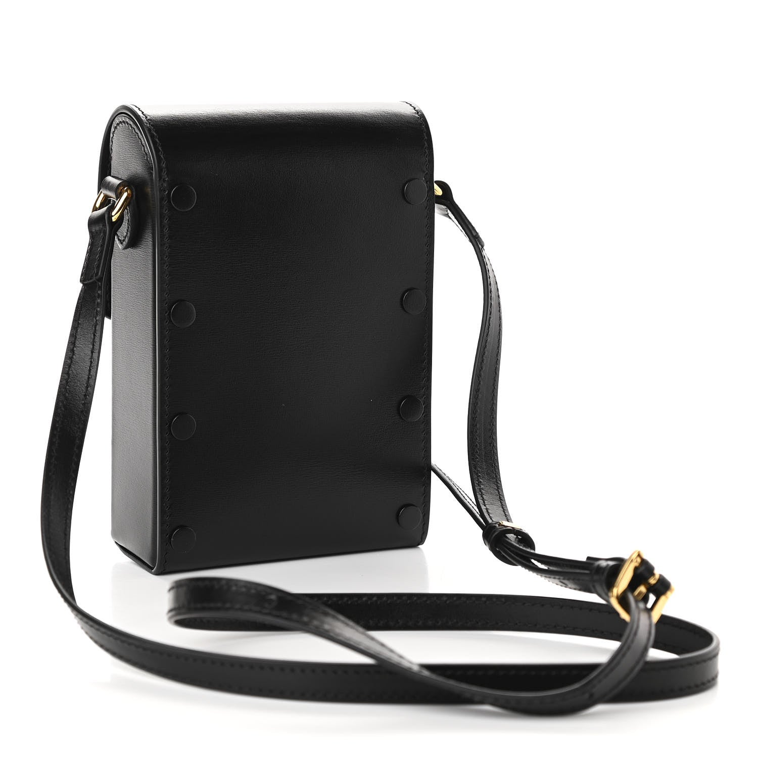 Gucci Boarded Plutone Calfskin Mini Horsebit 1955 Crossbody Bag Black 3 of 12