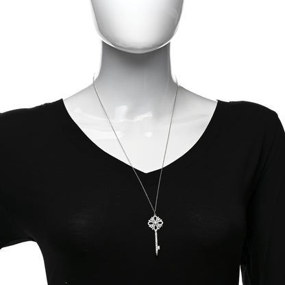 Tiffany Platinum Diamond Victoria Key Pendant Necklace 2 of 5