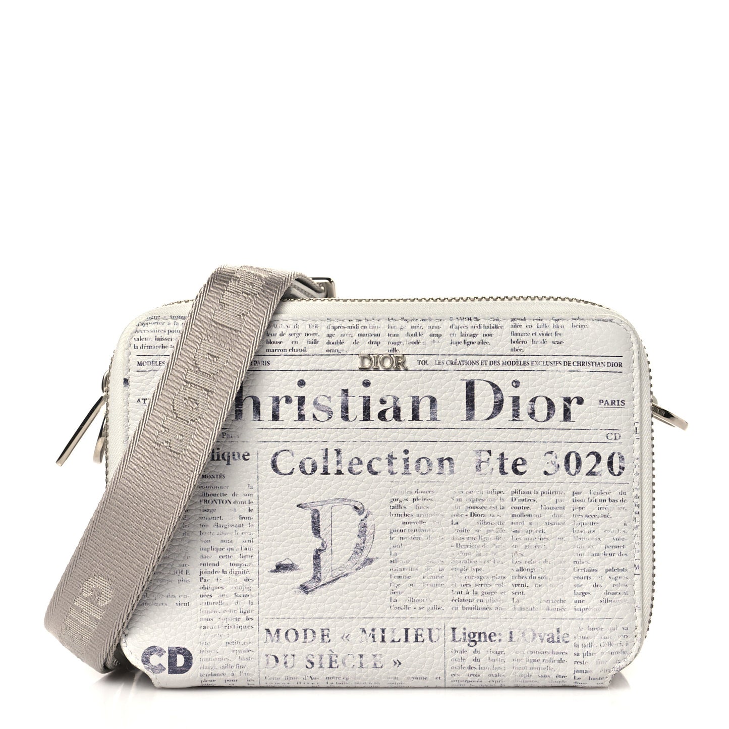 X DANIEL ARSHAM Grained Calfskin Newspaper Messenger White