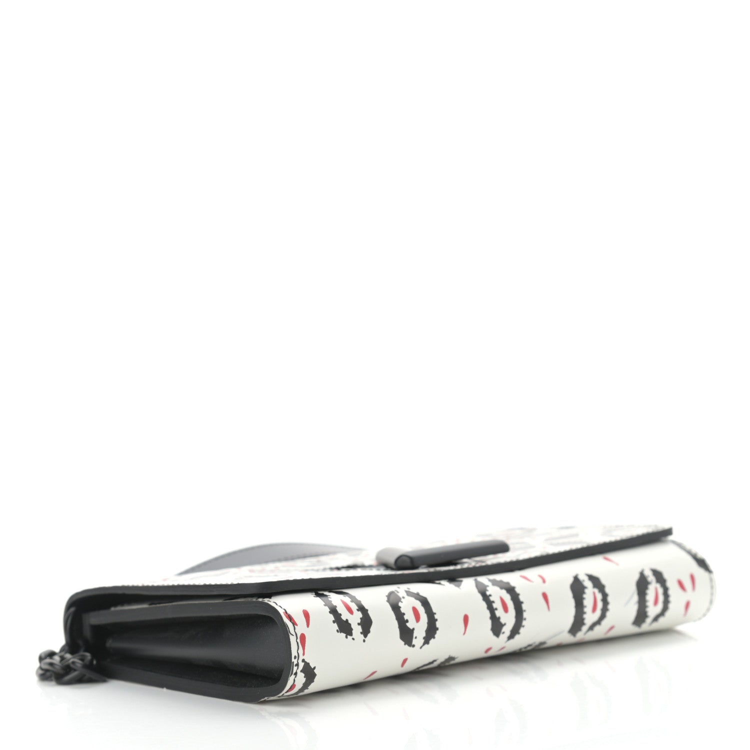 Louis Vuitton Calfskin Graphic Print Twist Shoulder Bag MM White Black 3 of 8