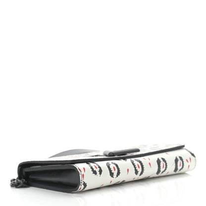 Louis Vuitton Calfskin Graphic Print Twist Shoulder Bag MM White Black 3 of 8