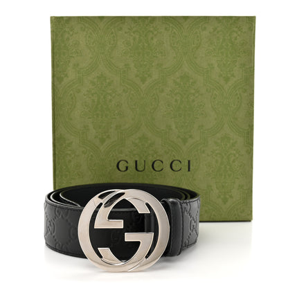 Gucci Guccissima Signature Interlocking G 40mm Belt 95 38 Black 5 of 5