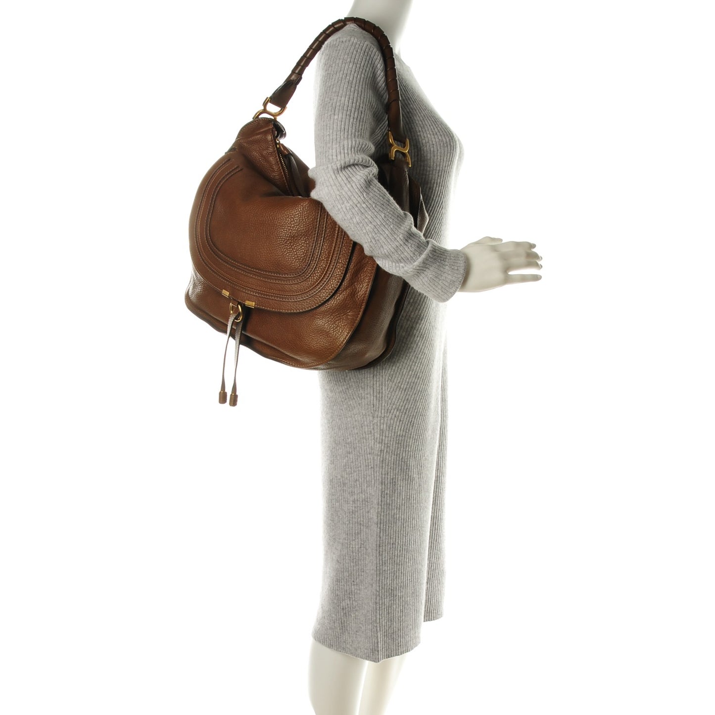 Calfskin Large Marcie Hobo Bark