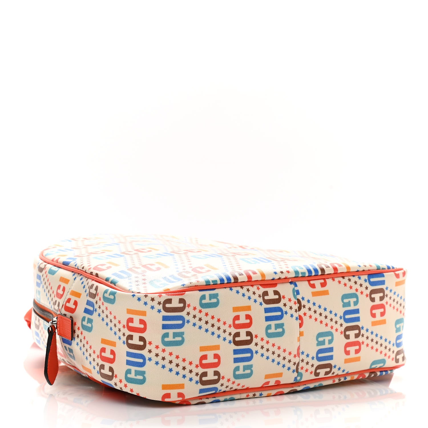 Gucci Coated Canvas Logo Star Print Childrens Dome Backpack Beige Multicolor Vibrant Orange 3 of 10