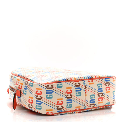Gucci Coated Canvas Logo Star Print Childrens Dome Backpack Beige Multicolor Vibrant Orange 3 of 10