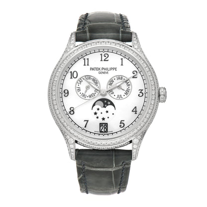 Patek Philippe 18K White Gold Alligator Diamond Mother of Pearl 38mm Annual Calendar Automatic Watch 4948G-010 1 of 5