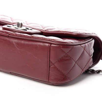 Chanel Aged Calfskin Quilted Small Easy Flap Dark Red 9 of 9
