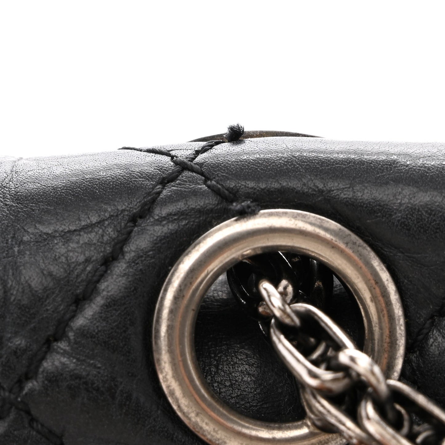 Aged Calfskin Quilted 2.55 Reissue 225 Flap Black
