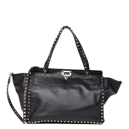 Valentino Garavani Vitello Medium Rockstud Tote Black 1 of 12