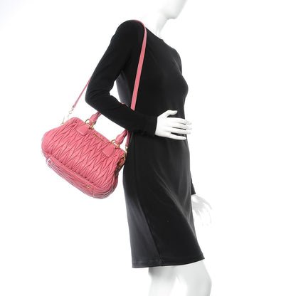 Miu Miu Nappa Matelasse Bauletto Top Handle Bowler Loto 2 of 12