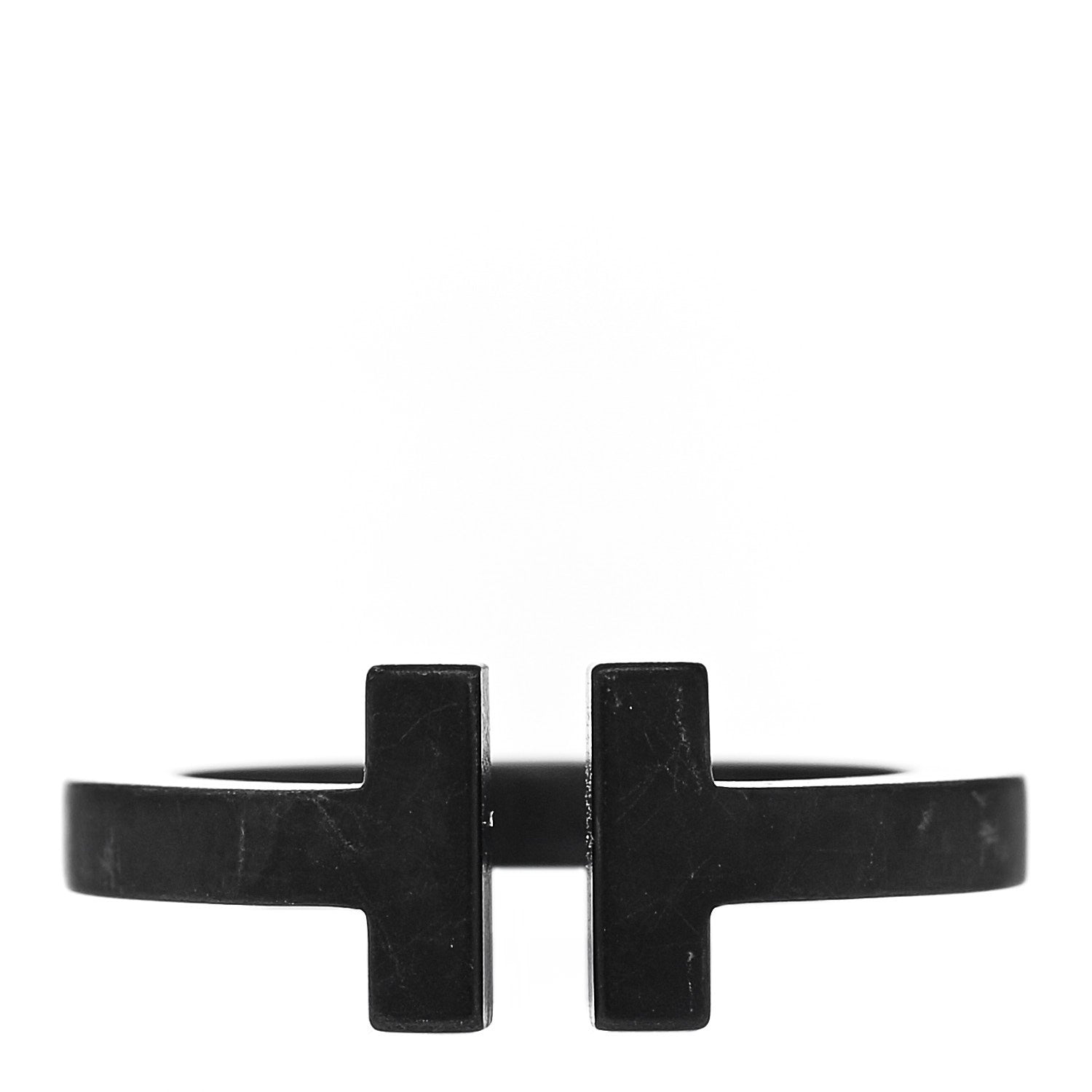 Tiffany Black-Coated Stainless Steel T Square Ring 49 5 1 of 5