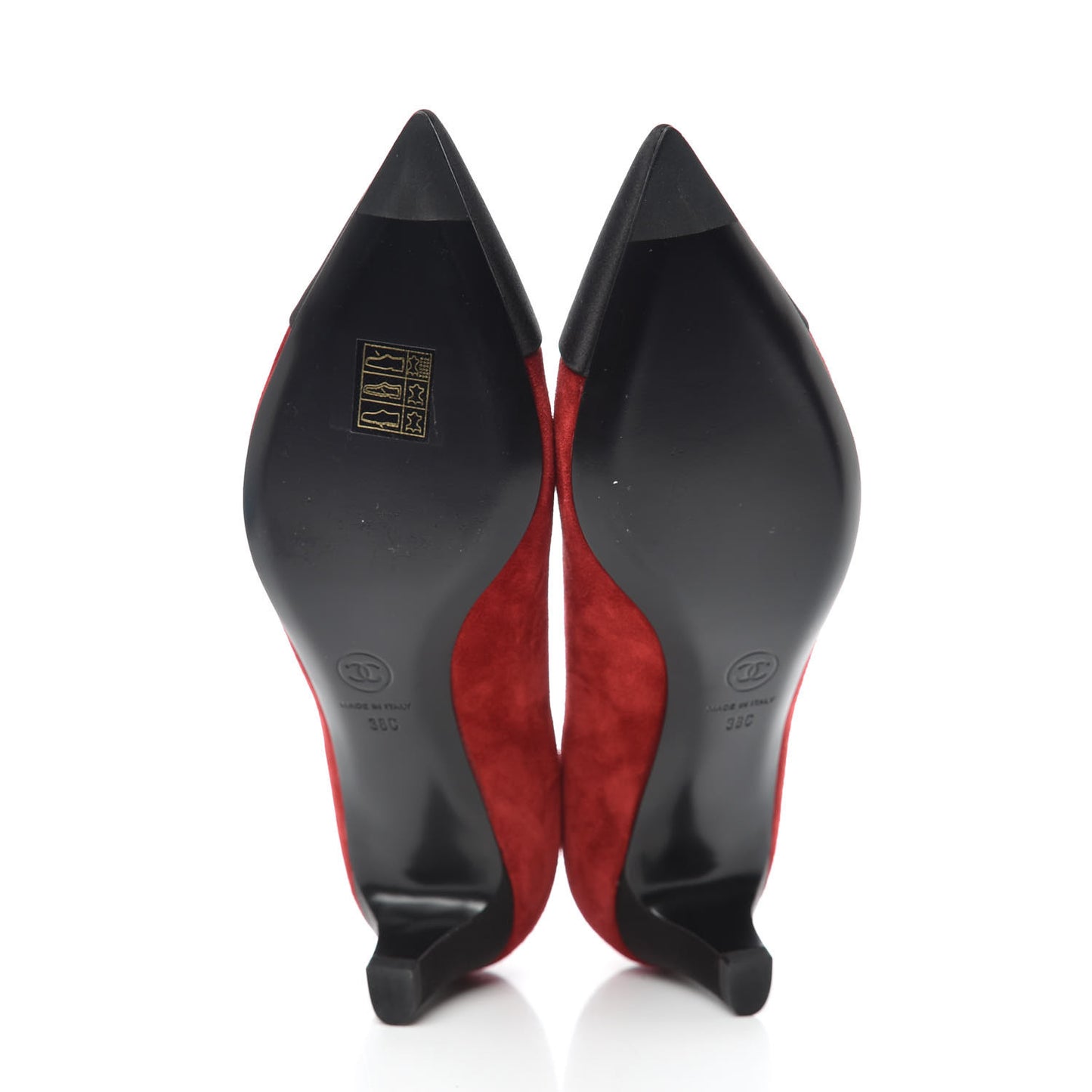 Suede Satin Cap Toe Gabrielle Pumps 38 Red