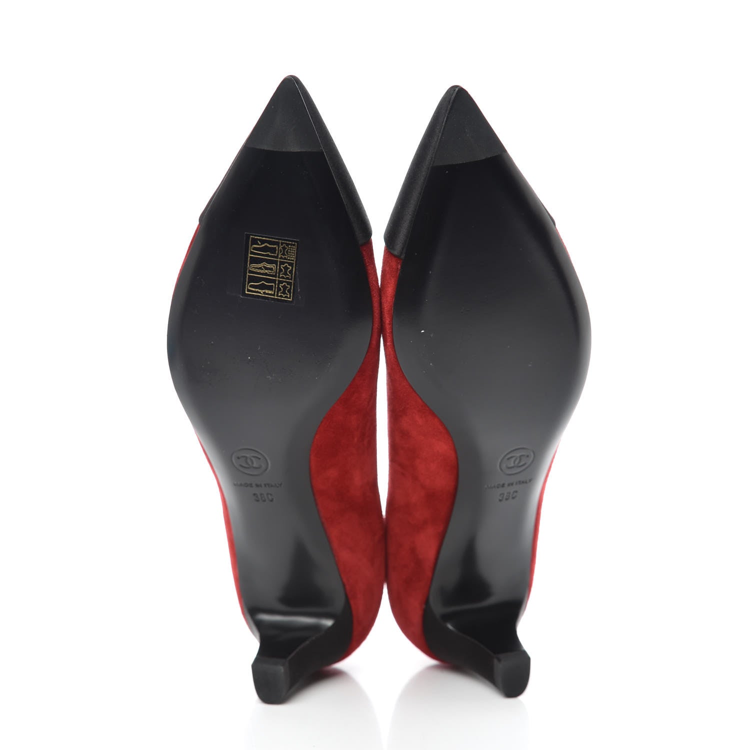 Chanel Suede Satin Cap Toe Gabrielle Pumps 38 Red 5 of 8