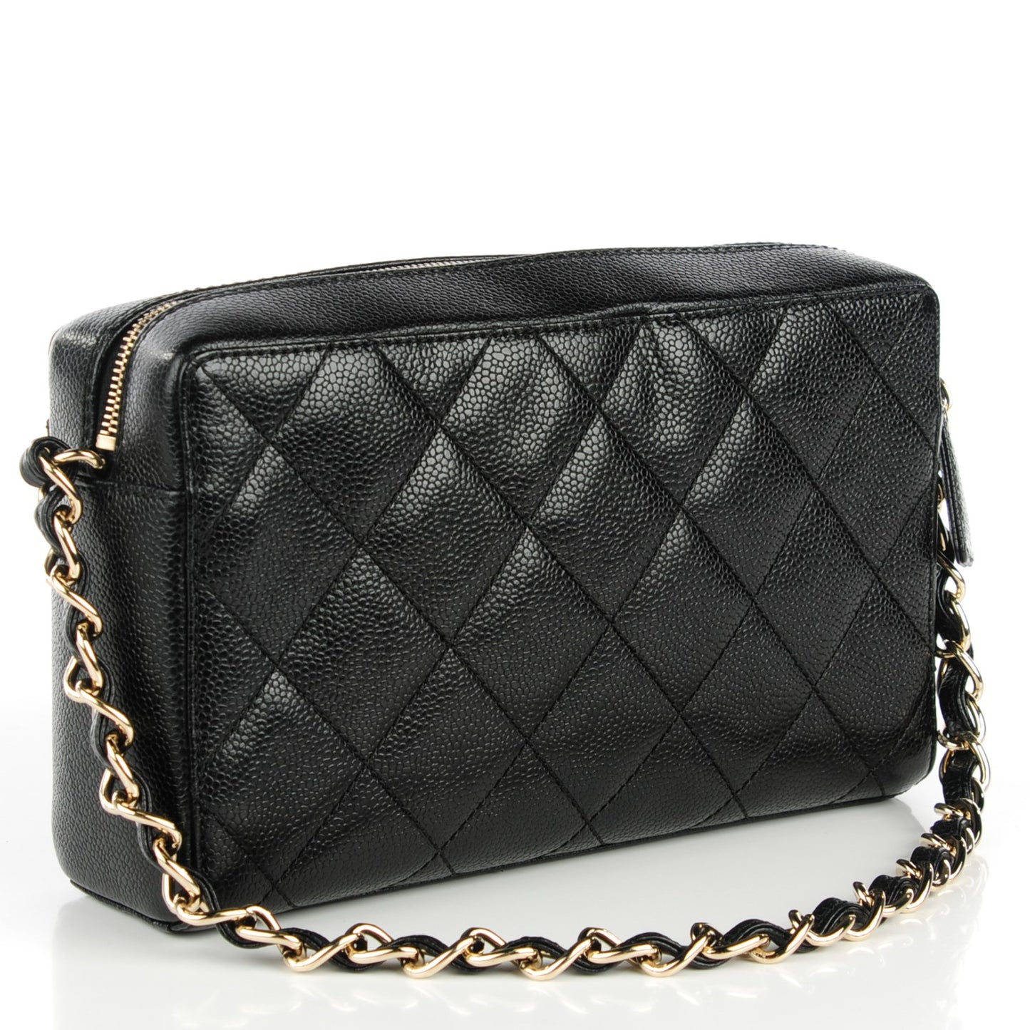 Caviar Quilted Camera Bag Black