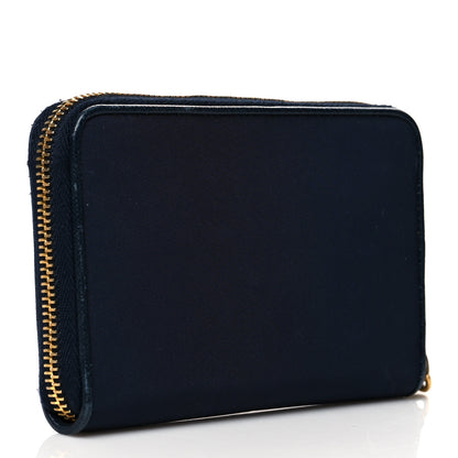 Prada Tessuto Nylon Metal Zip Around Wallet Bleu 3 of 12