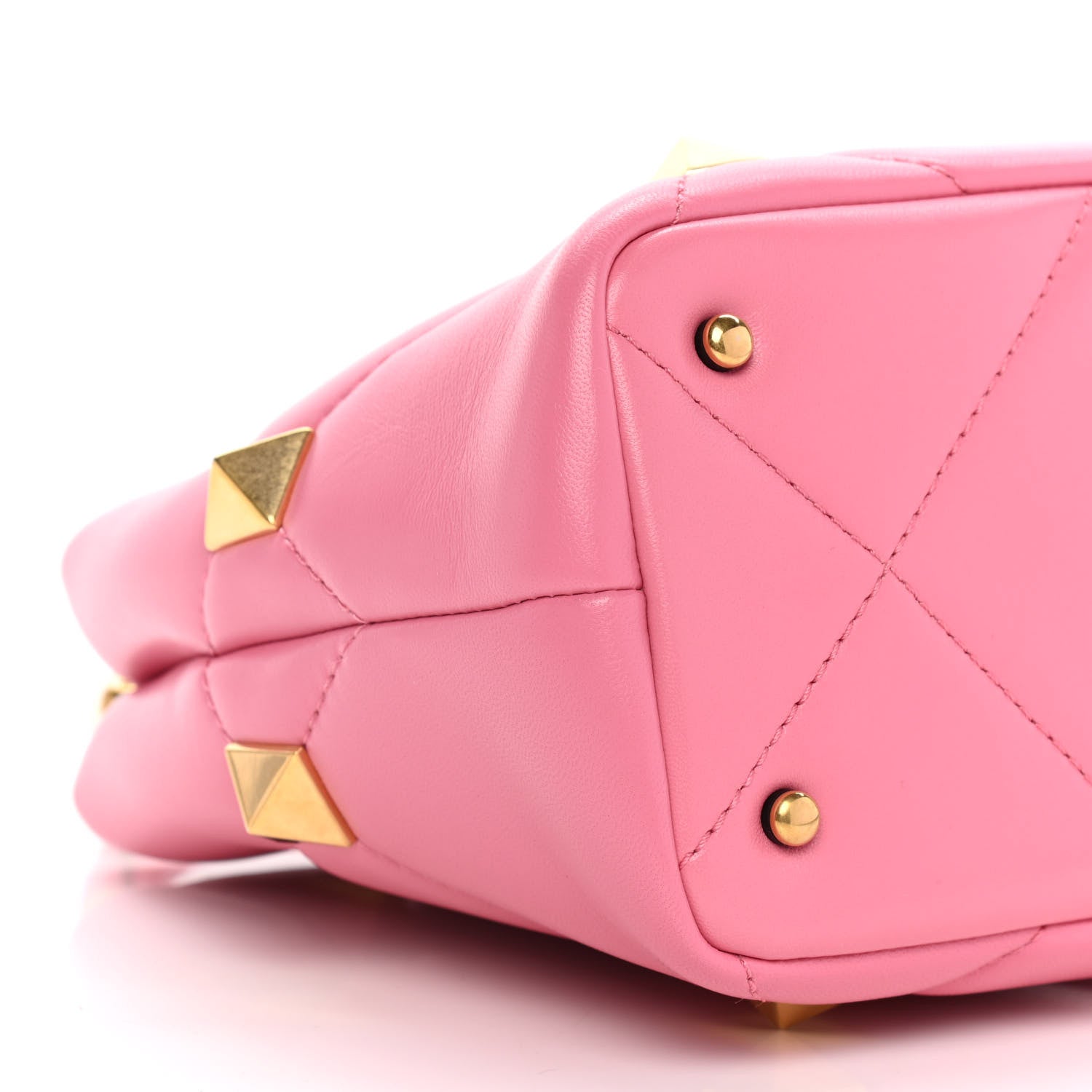 Valentino Garavani Nappa Small Roman Stud The Handle Bag Flamingo Pink 8 of 11