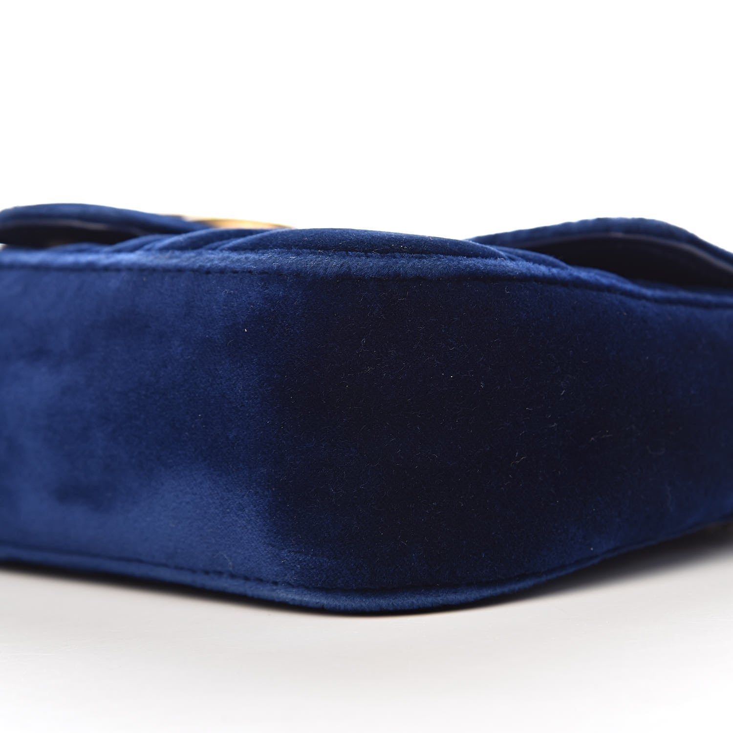 Gucci Velvet Matelasse Mini GG Marmont Shoulder Bag Cobalt Blue 10 of 11