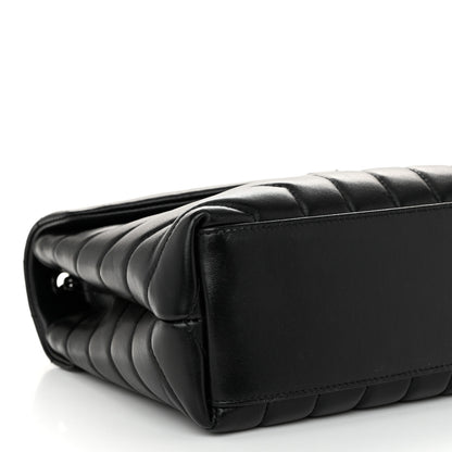 Saint Laurent Calfskin Y Quilted Monogram Monochrome Small Loulou Chain Satchel Black 10 of 12