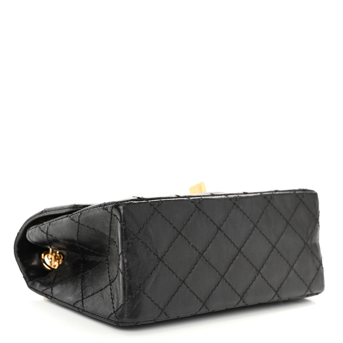 Aged Calfskin Quilted 2.55 Reissue Mini Flap Black