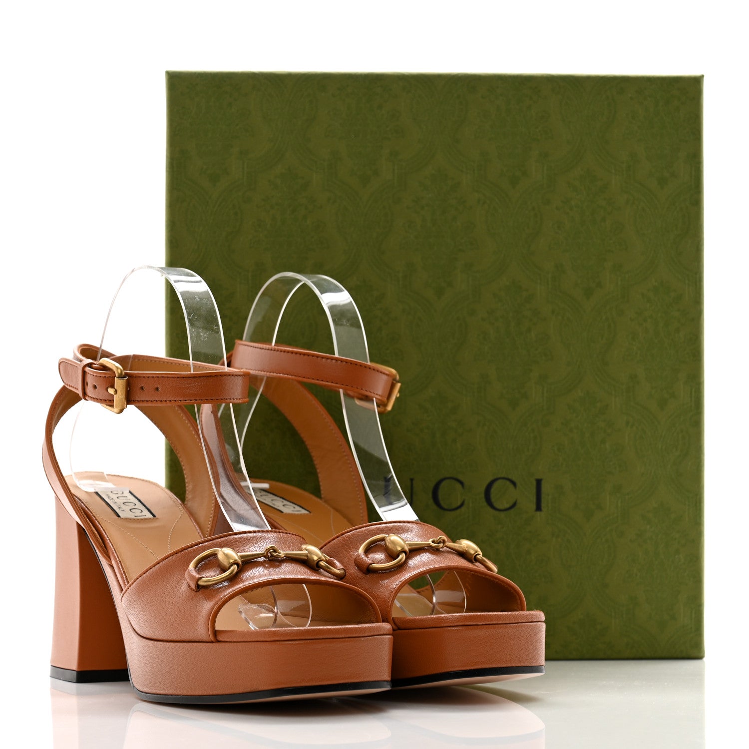 Gucci Quentin Granada Kid Horsebit 25/60mm Platform Sandals 39 Harness Brown 10 of 10