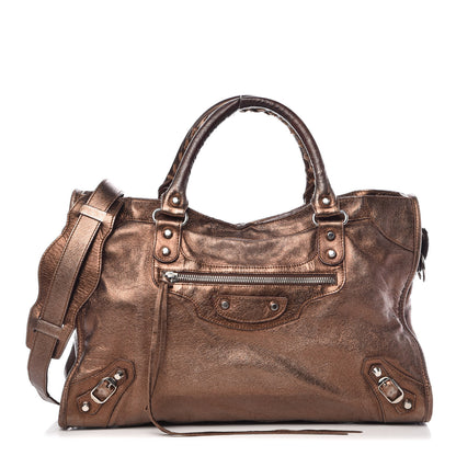Balenciaga Metallic Agneau Classic Silver Hardware S City Sparkle Bronze 1 of 30