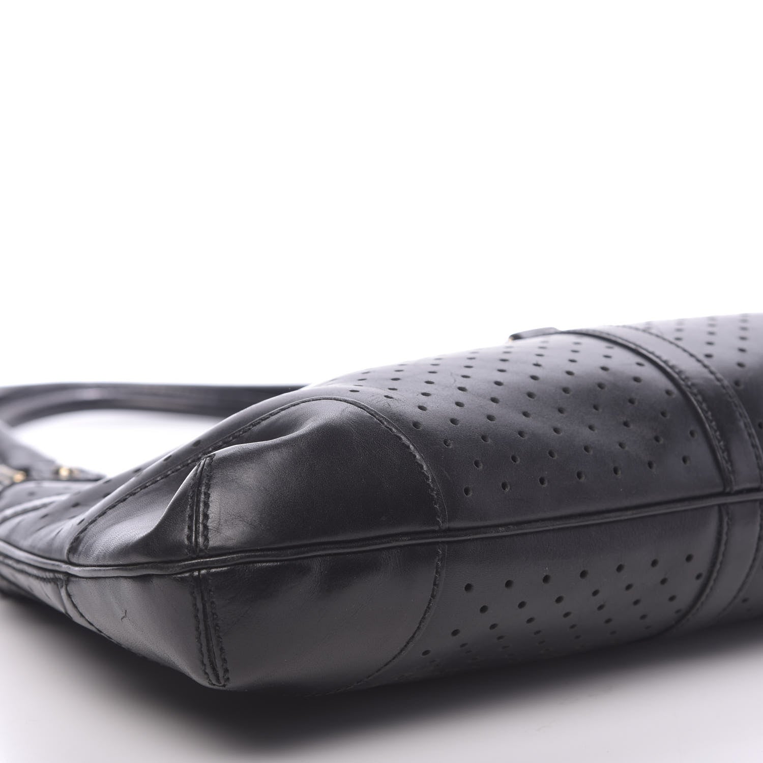 Gucci Calfskin Perforated GG Reins Hobo Black 8 of 11