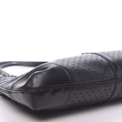 Gucci Calfskin Perforated GG Reins Hobo Black 8 of 11