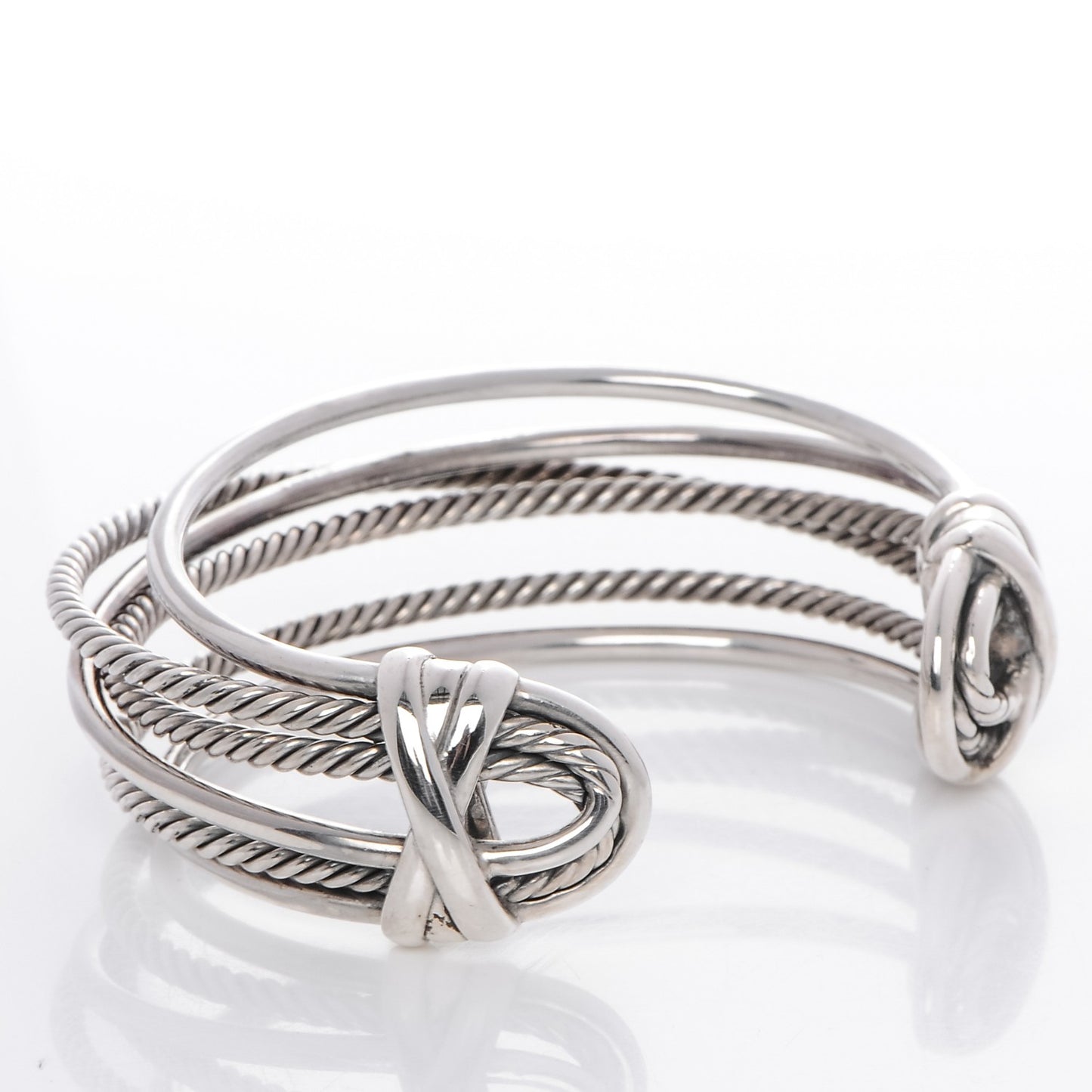 Sterling Silver 24mm Narrow Crossover Cuff