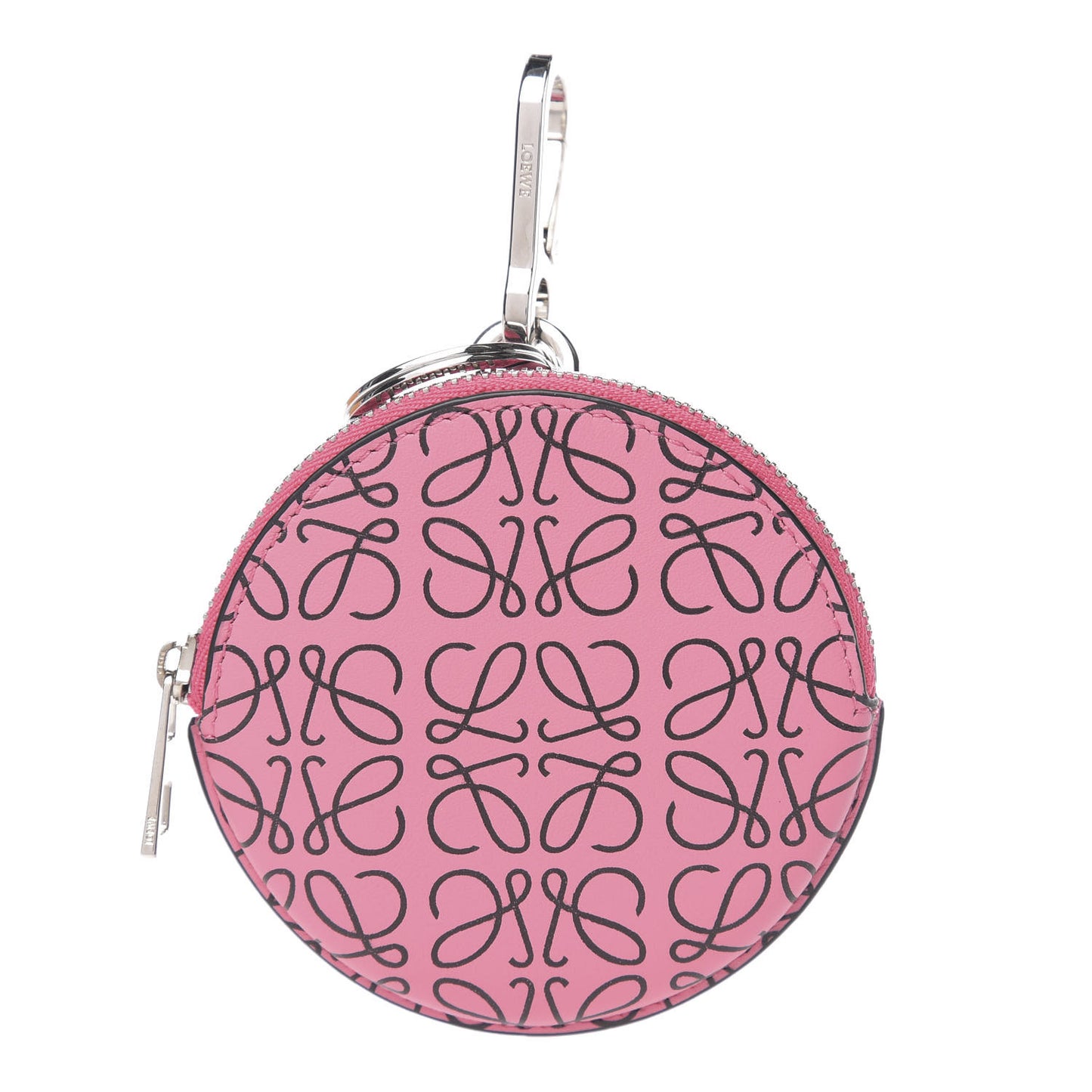Calfskin Repeat Coin Purse Pink Tulip Black