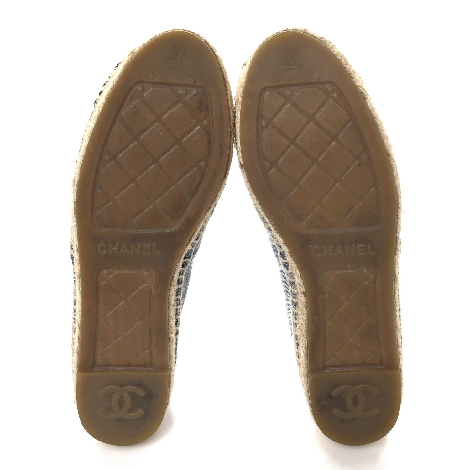 Chanel Denim CC Espadrilles 37 Blue Black 6 of 10