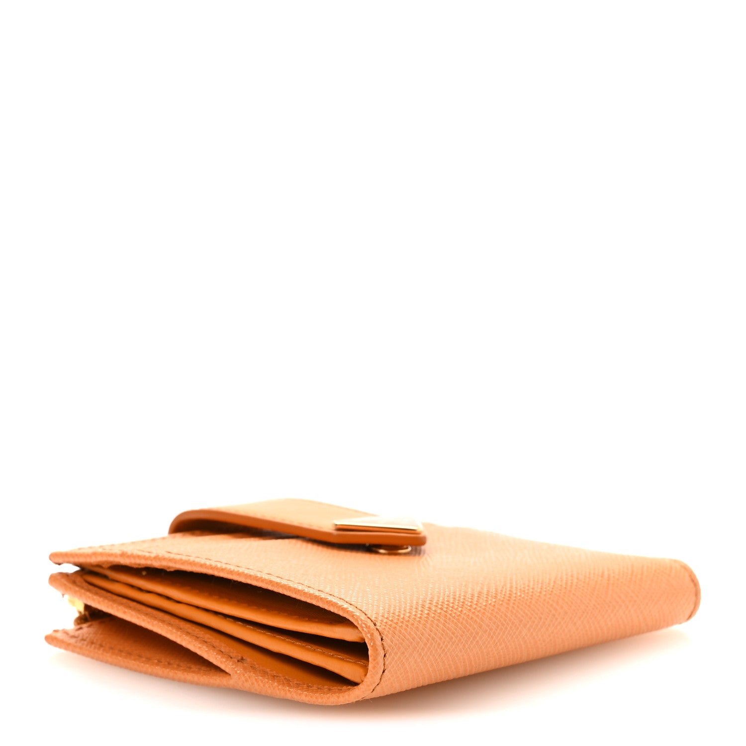 Prada Calfskin Small Triangle Wallet Ambra 4 of 8