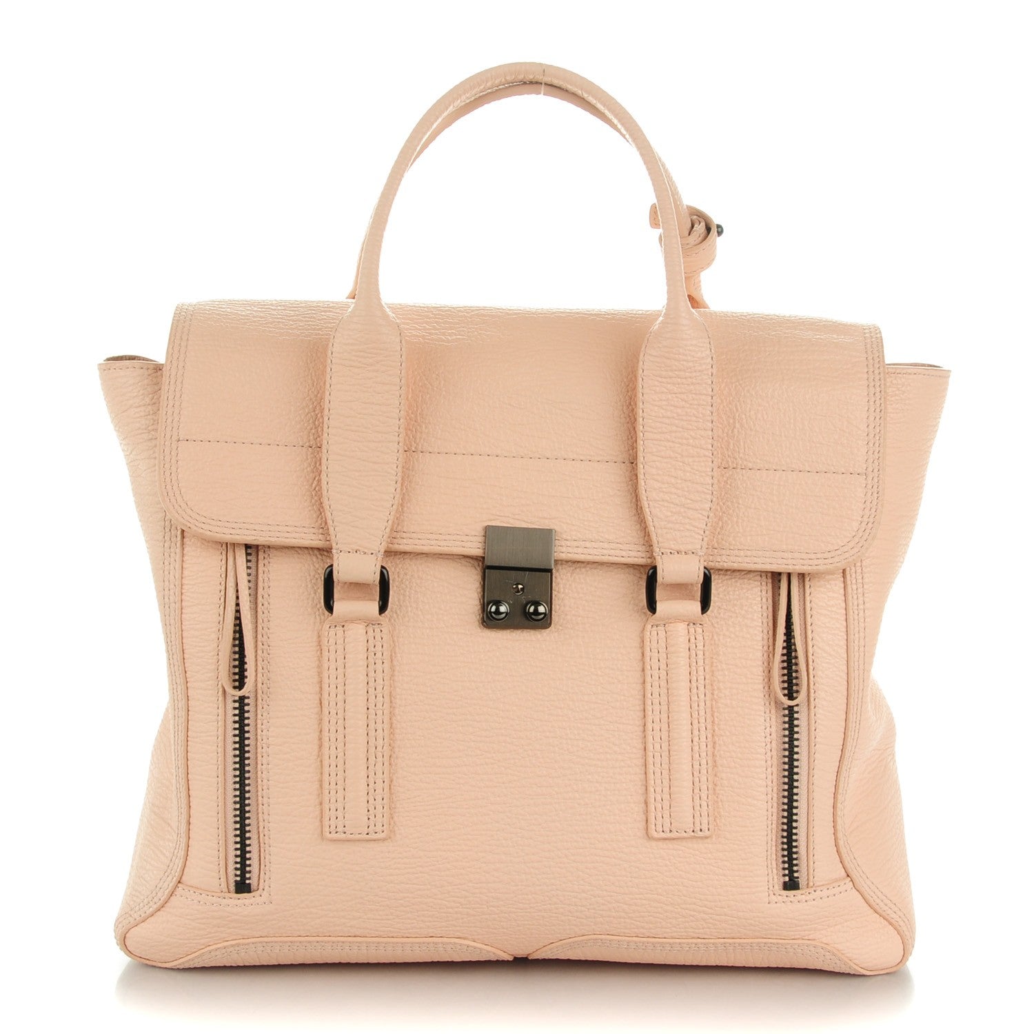 3.1 Phillip Lim 3.1 Textured Calfskin Large Pashli Satchel Blush 1 of 7