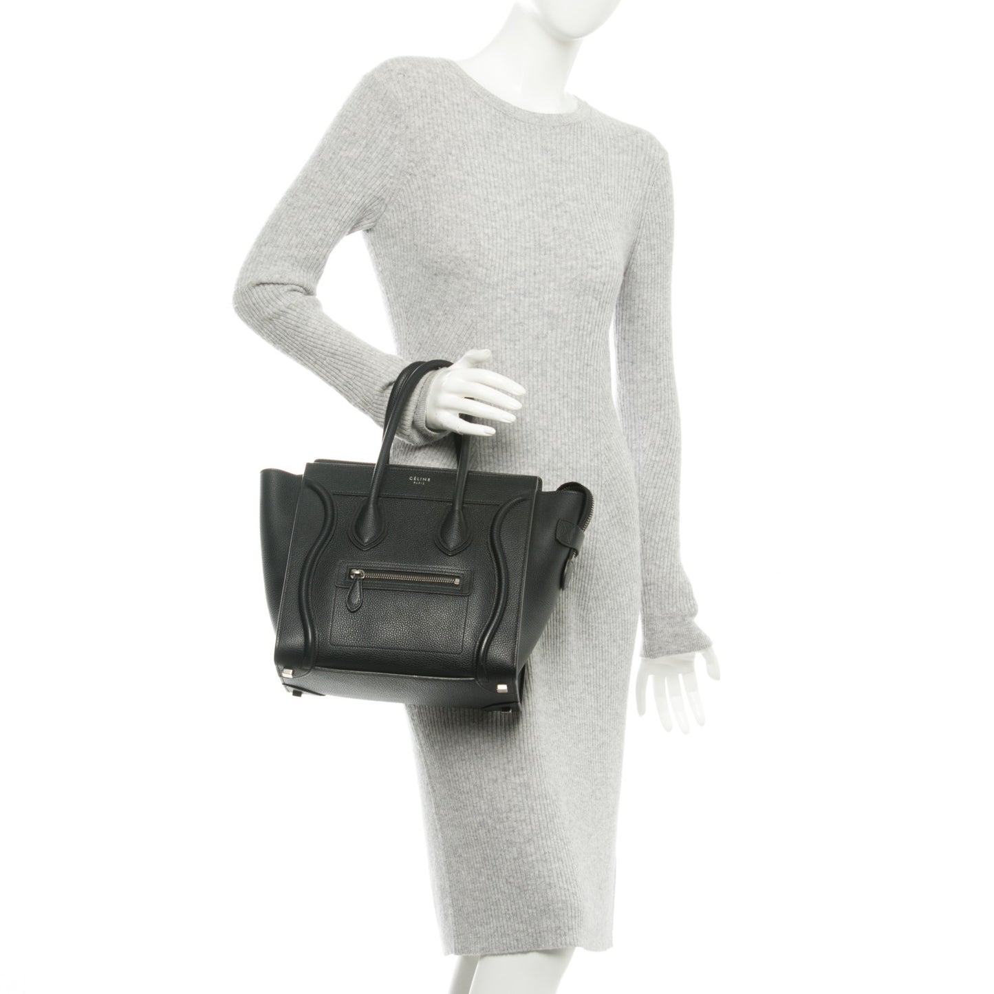 Drummed Calfskin Micro Luggage Black